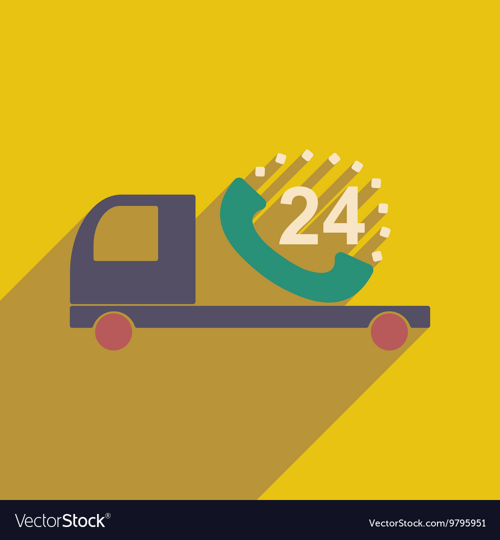 Flat with shadow icon mobile application car round