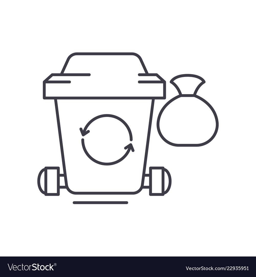 Garbage line icon concept linear vector image Garbage line icon concept linear