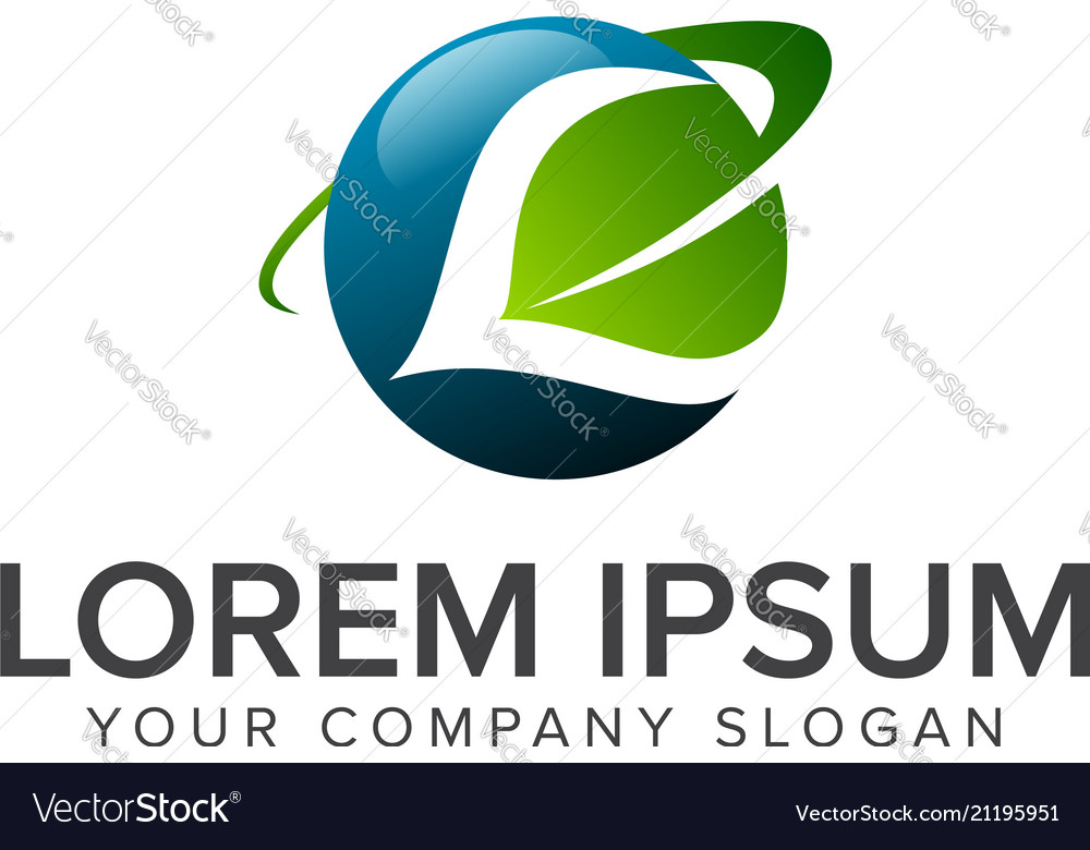 Global leaf logo design concept template Vector Image