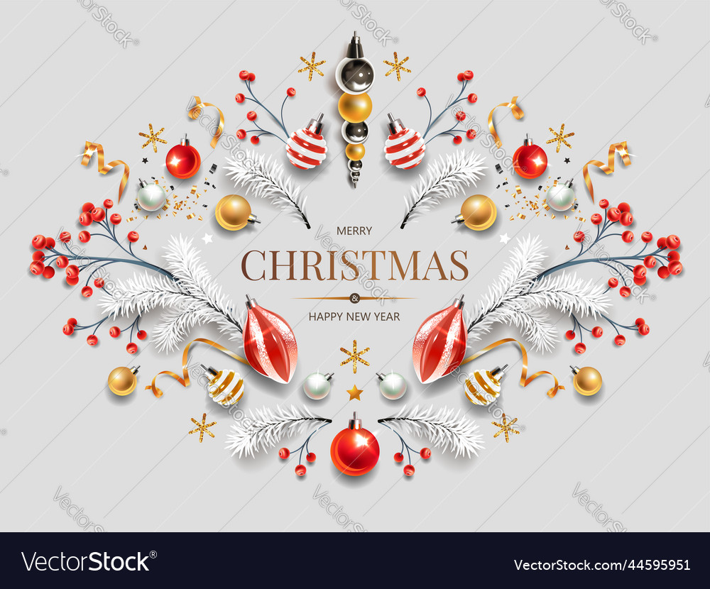 Horizontal banner with christmas symbols