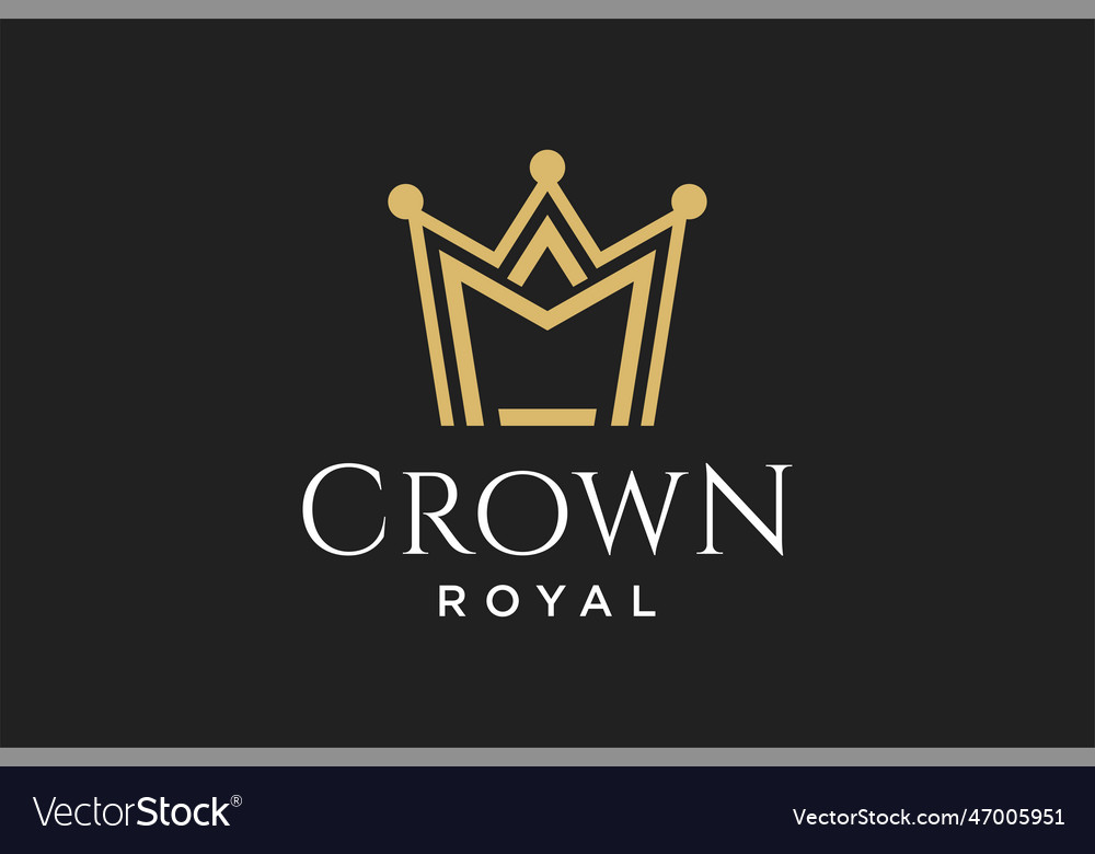 Initial logo letter m with crown symbol design Vector Image