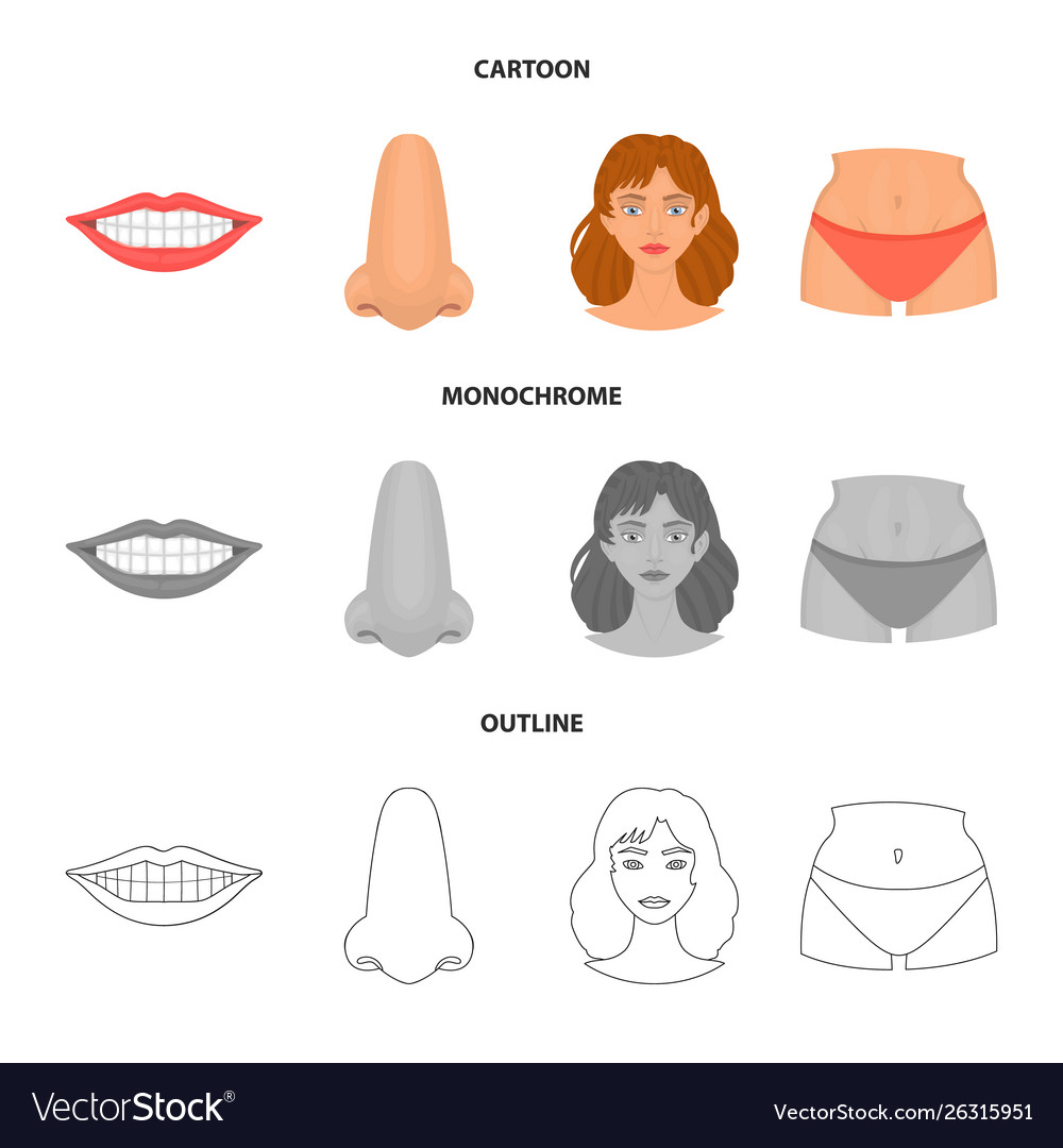 Isolated object body and part sign set