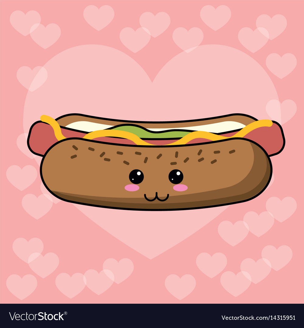 Kawaii hot dog image Royalty Free Vector Image