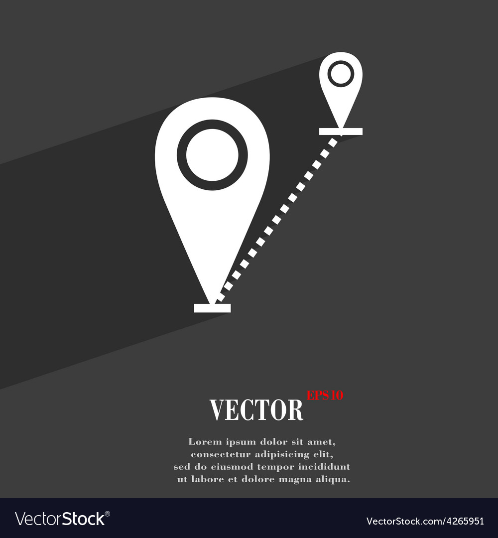 Map pointer icon symbol flat modern web design