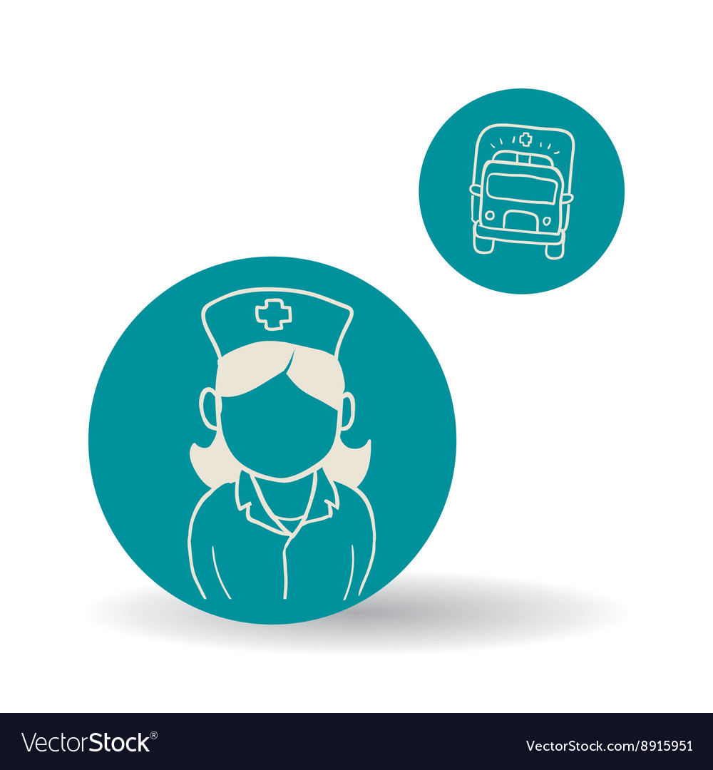 Medical care concept nurse icon white background Vector Image