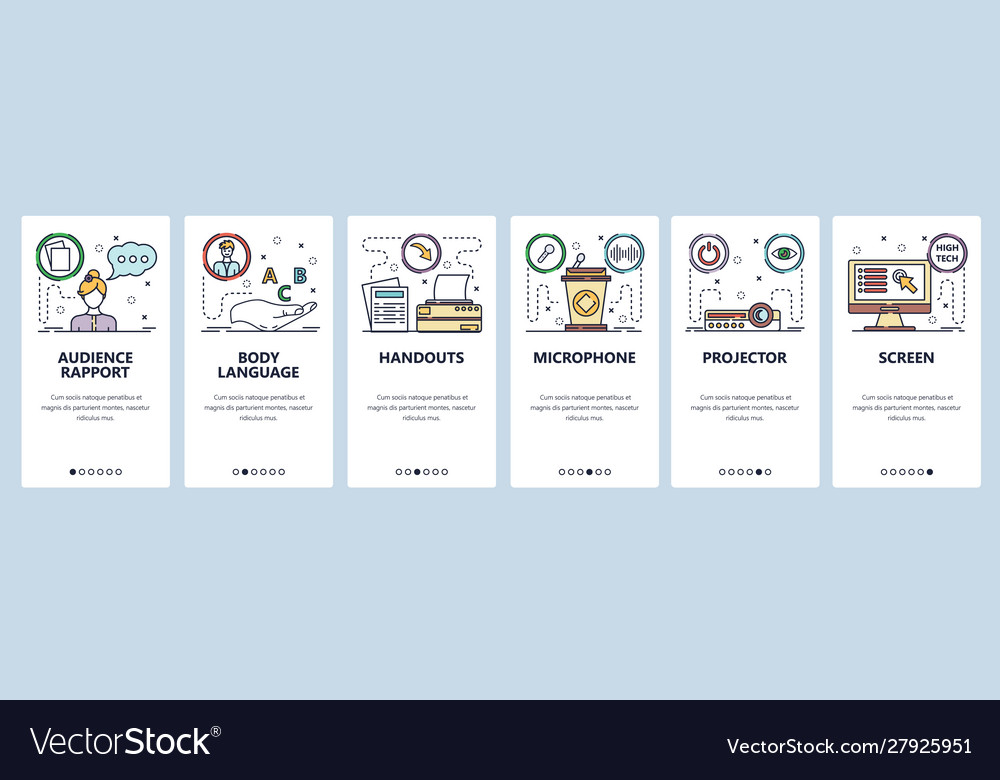 Mobile app onboarding screens public speaking