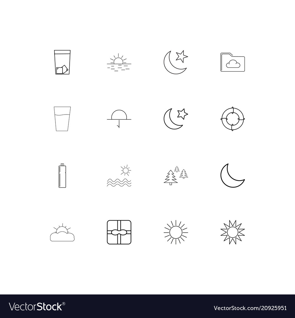 Nature linear thin icons set outlined simple