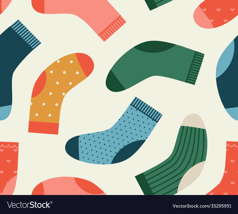 Seamless pattern socks in different colors