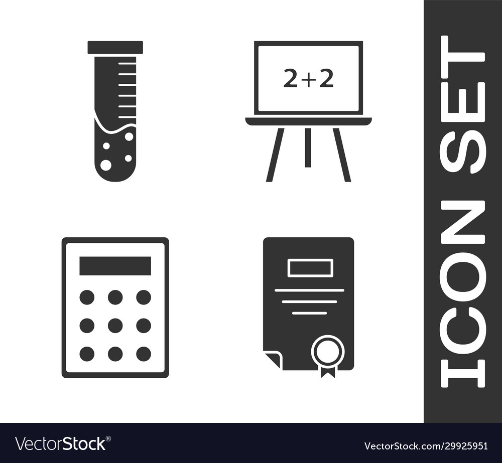 Set certificate template test tube and flask