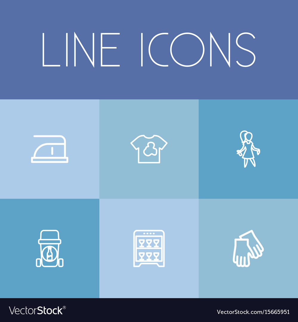 Set of 6 editable cleanup icons includes symbols