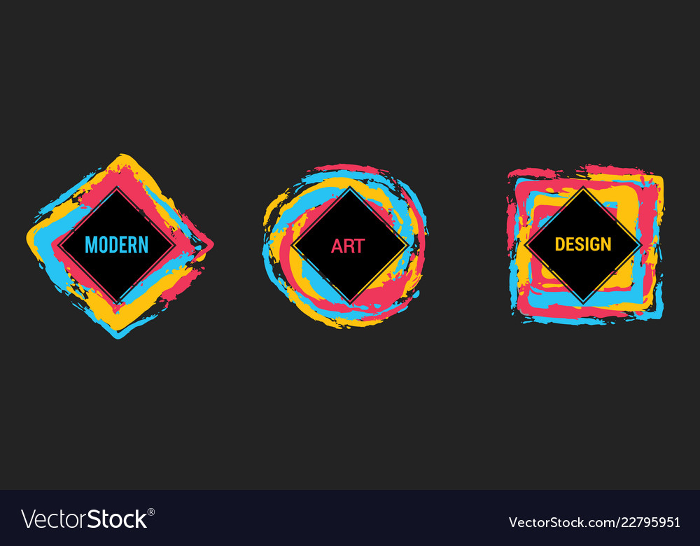 Set of colorful frames for text modern art