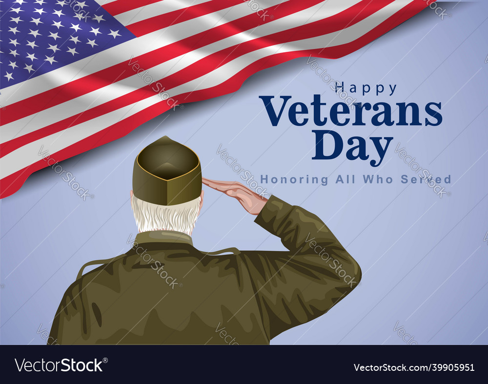 Veterans day posterhappy usa Vector Image Veterans day posterhappy usa