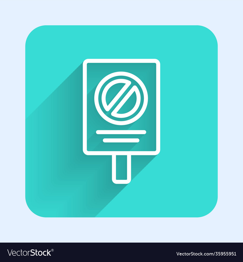 White line protest icon isolated with long shadow