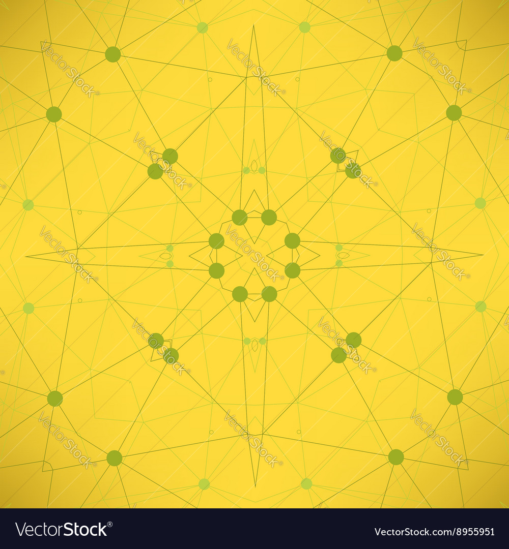 Yellow particlem background molecule structure Vector Image