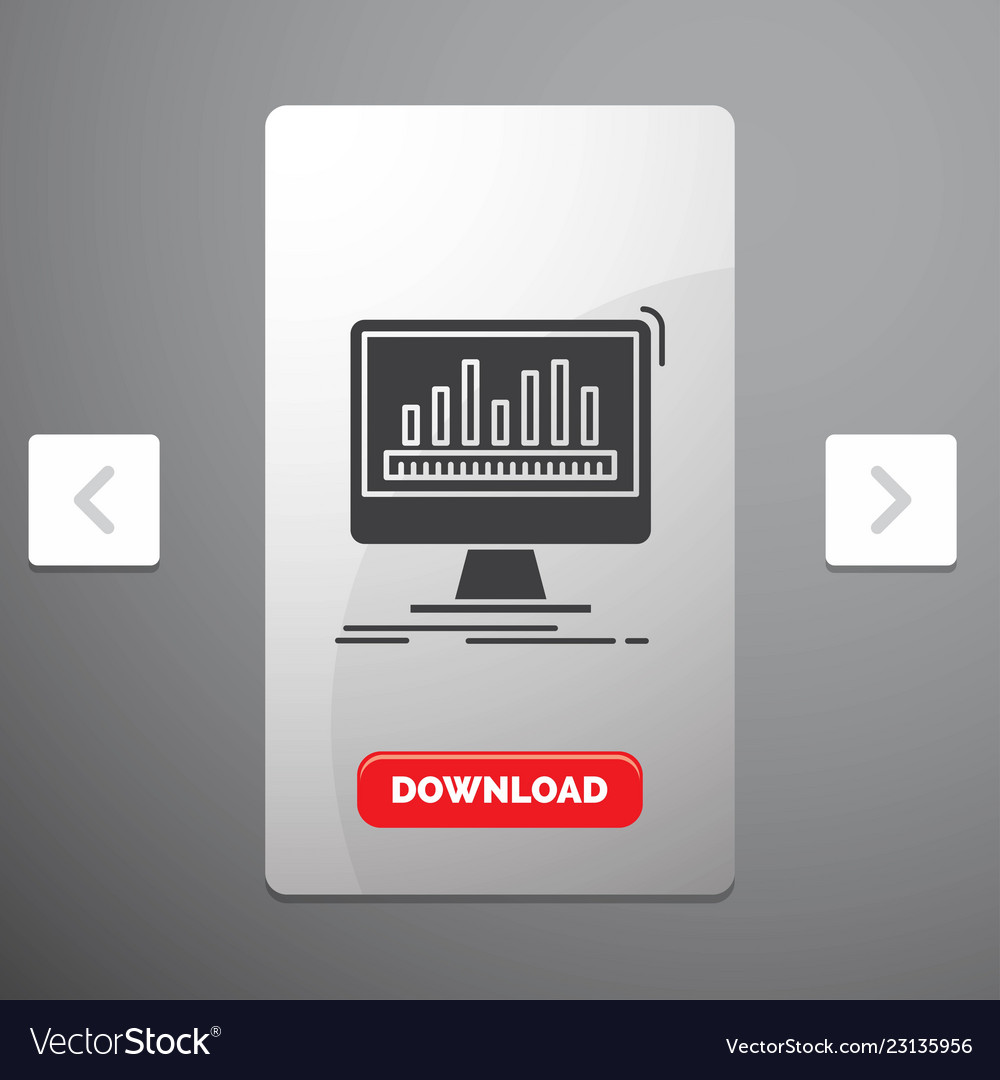 Analytics processing dashboard data stats glyph vector image Analytics processing dashboard data stats glyph