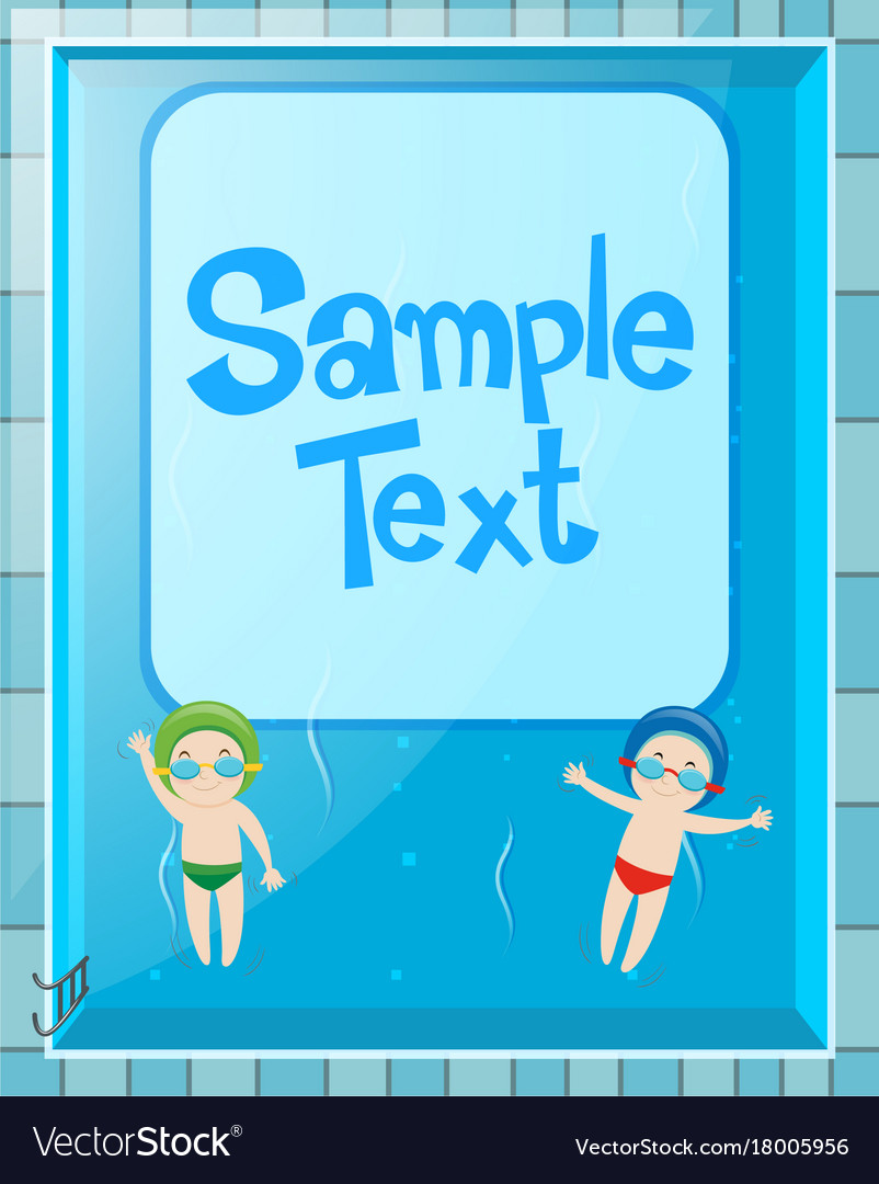 Background template with kids in pool