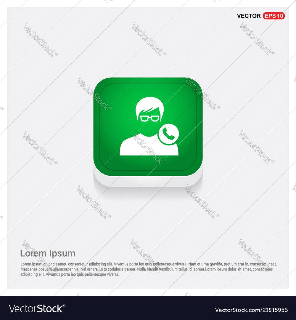 Call user icon green web button