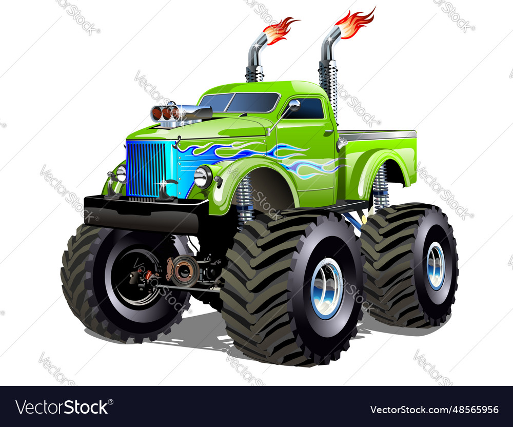 Cartoon monster truck Royalty Free Vector Image