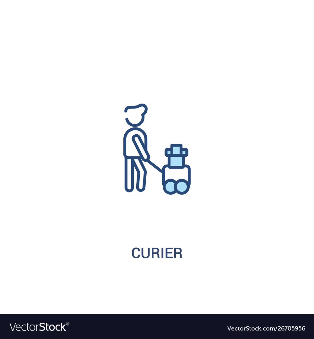 Curier concept 2 colored icon simple line element vector image Curier concept 2 colored icon simple line element
