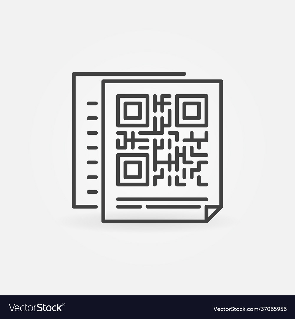 Documents with qr code concept line icon