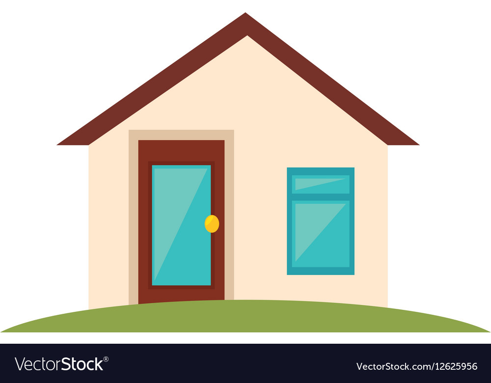 Exterior cute house icon Royalty Free Vector Image