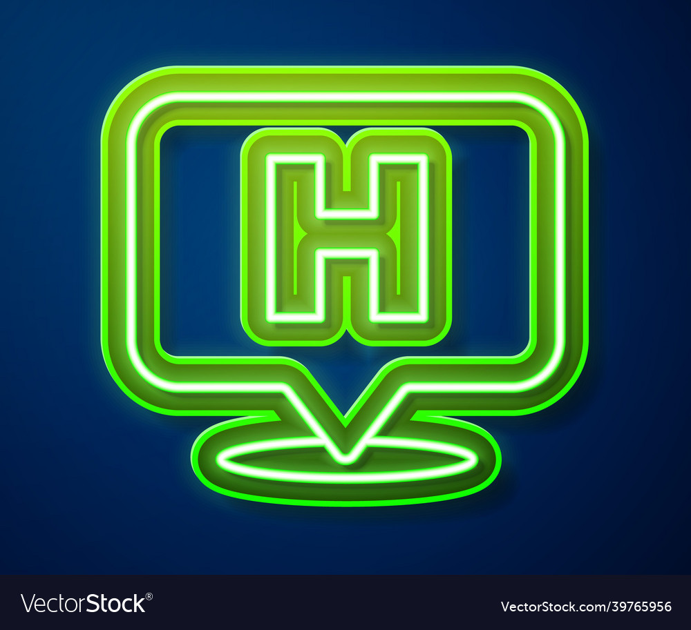 Glowing neon line medical map pointer with cross Vector Image Glowing neon line medical map pointer with cross