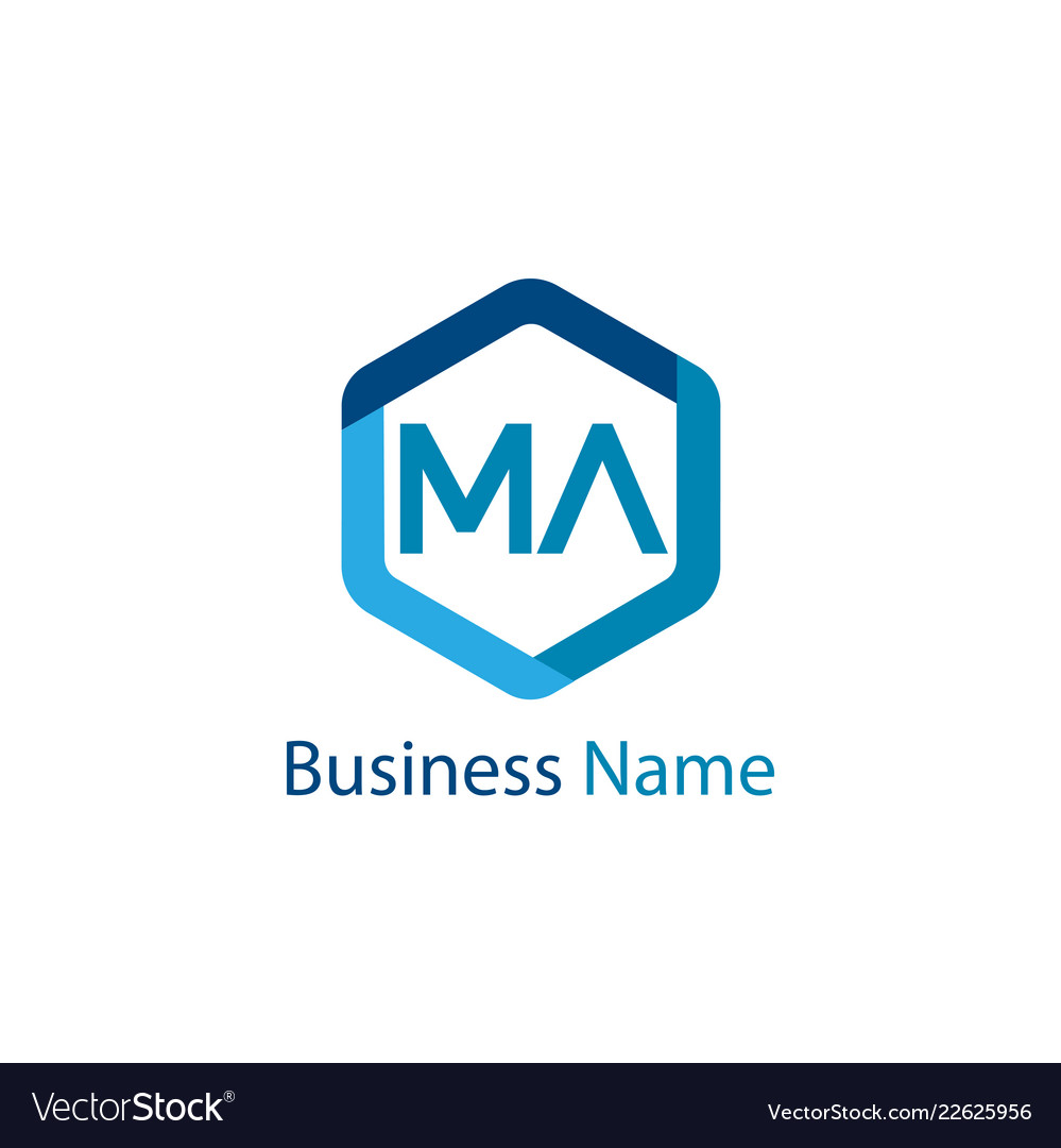 Initial letter ma logo template design Royalty Free Vector