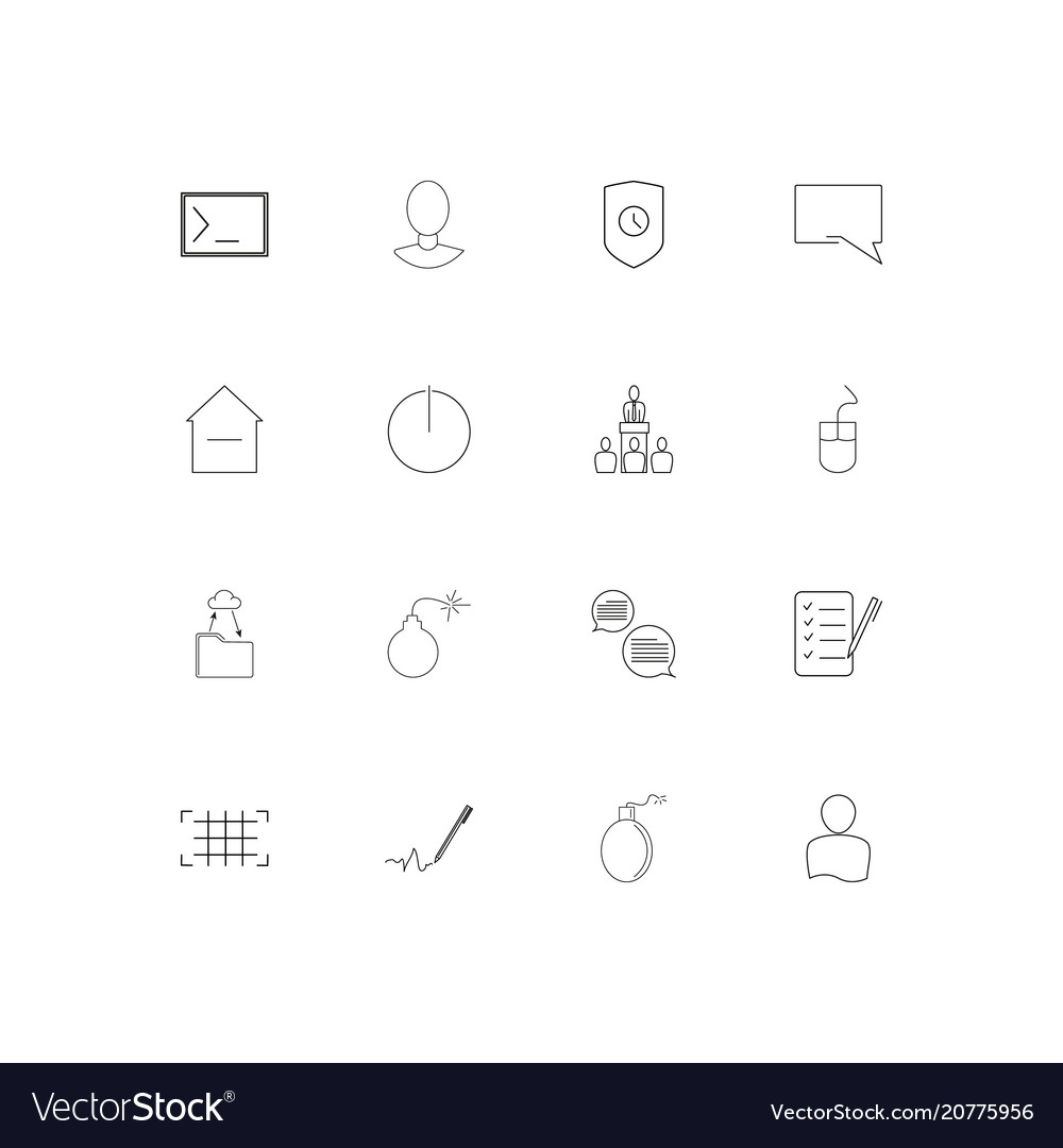Interface linear thin icons set outlined simple