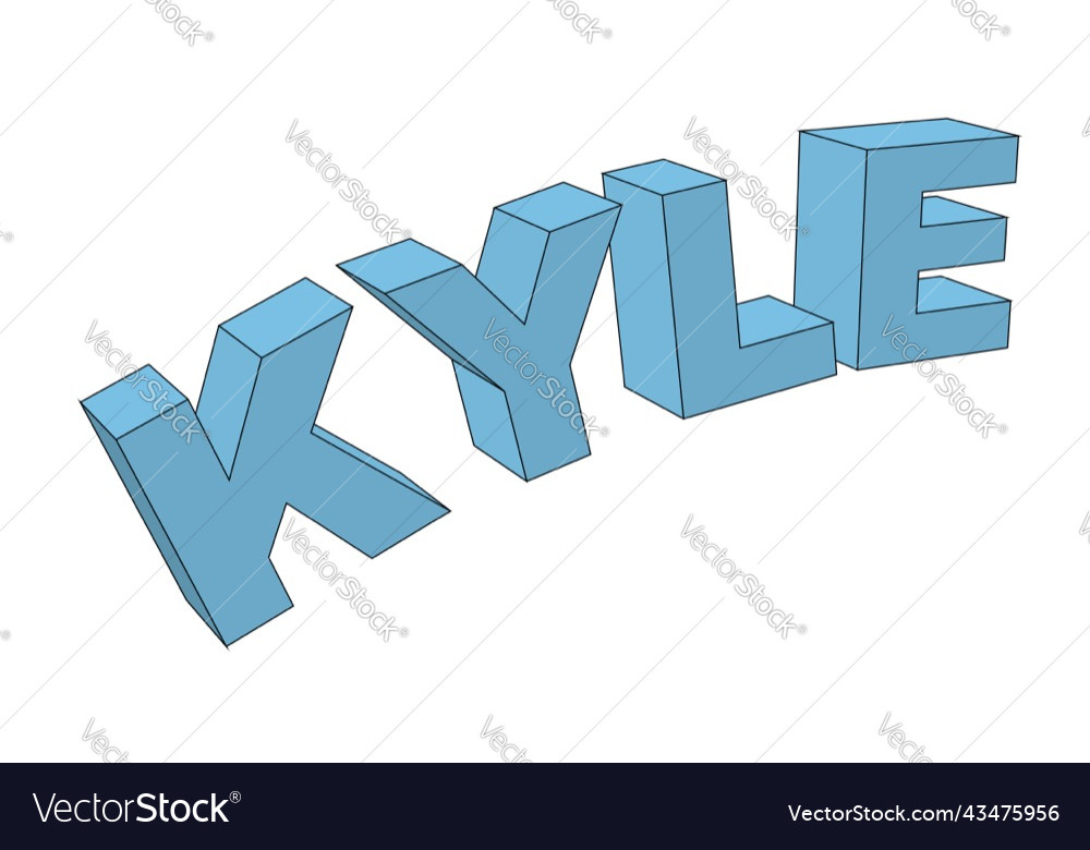 Kyle name in 3d letters on white