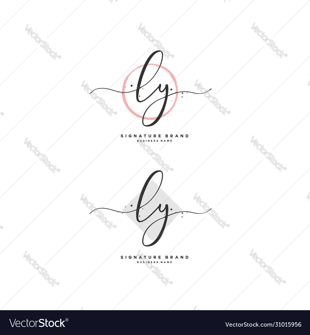 L y ly initial letter handwriting and signature Vector Image