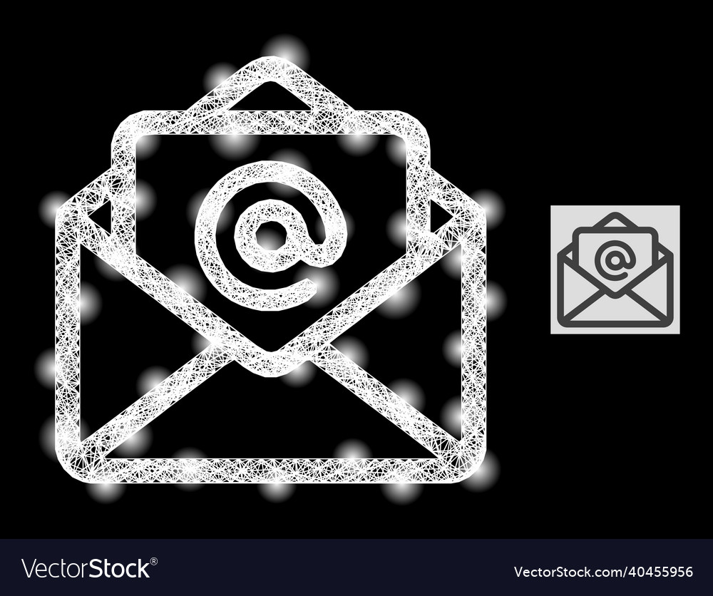 Majestic net mesh open email with light spots vector image Majestic net mesh open email with light spots