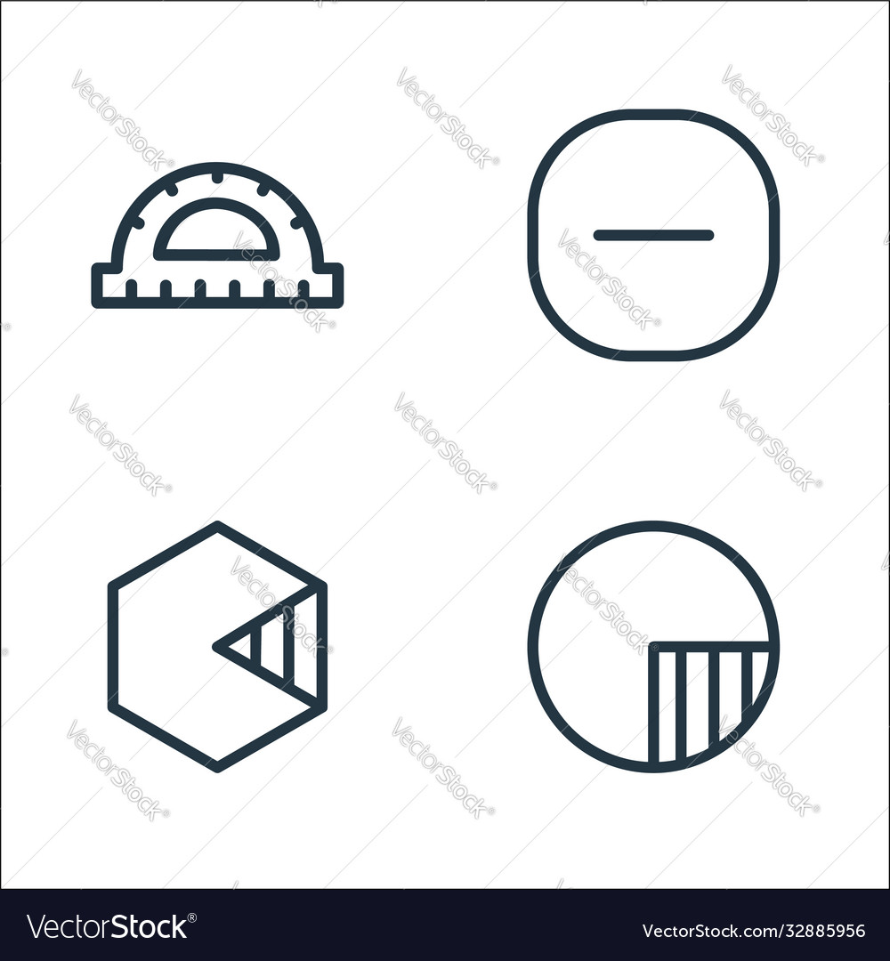 Mathematics line icons linear set quality vector image Mathematics line icons linear set quality