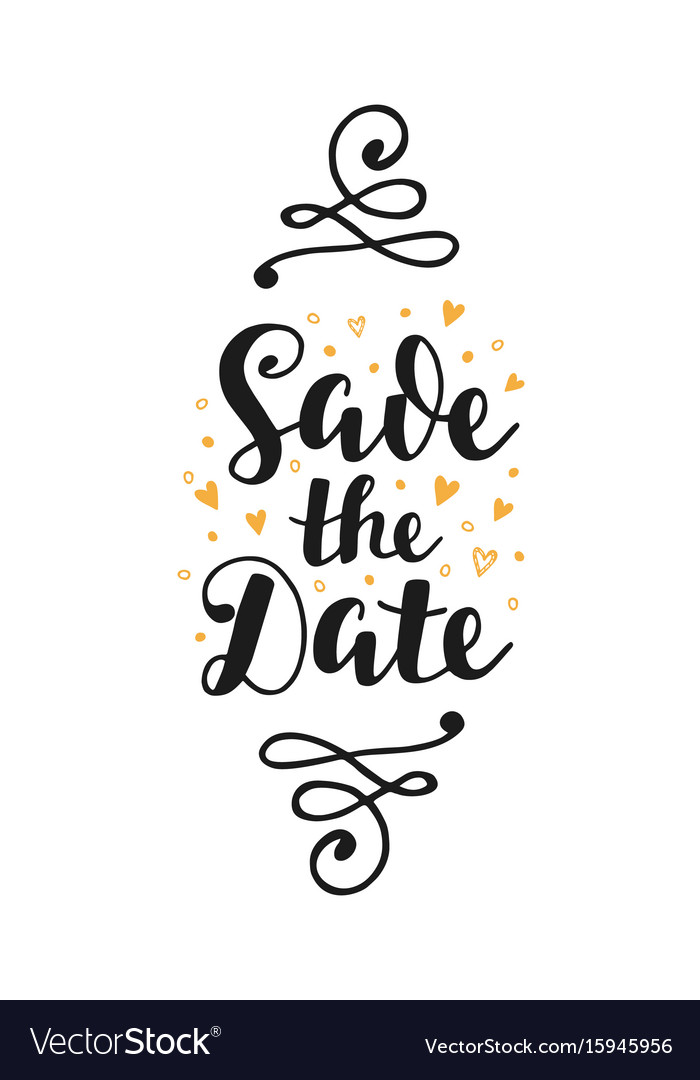 Free Vector  Vintage save the date lettering set