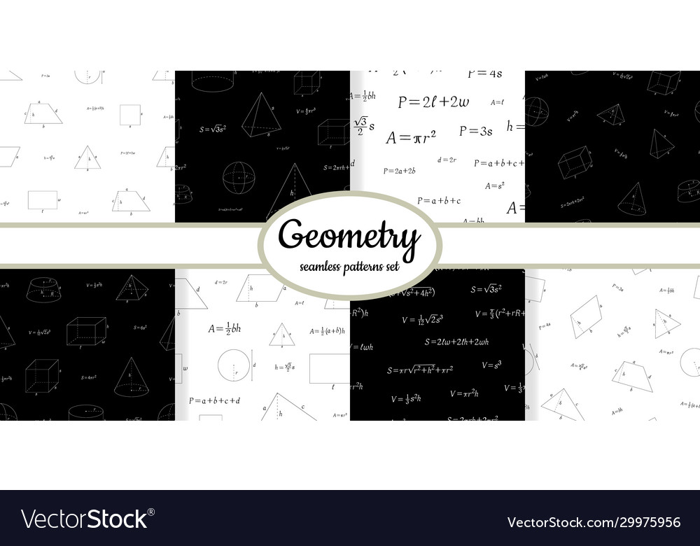 Seamless pattern with geometry figure and formulas vector image Seamless pattern with geometry figure and formulas