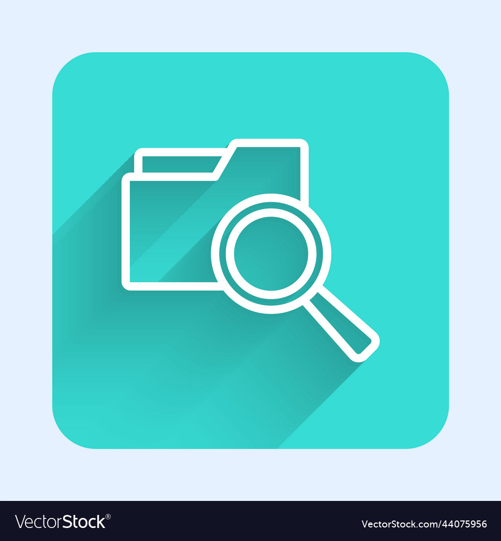 White line search concept with folder icon vector image White line search concept with folder icon