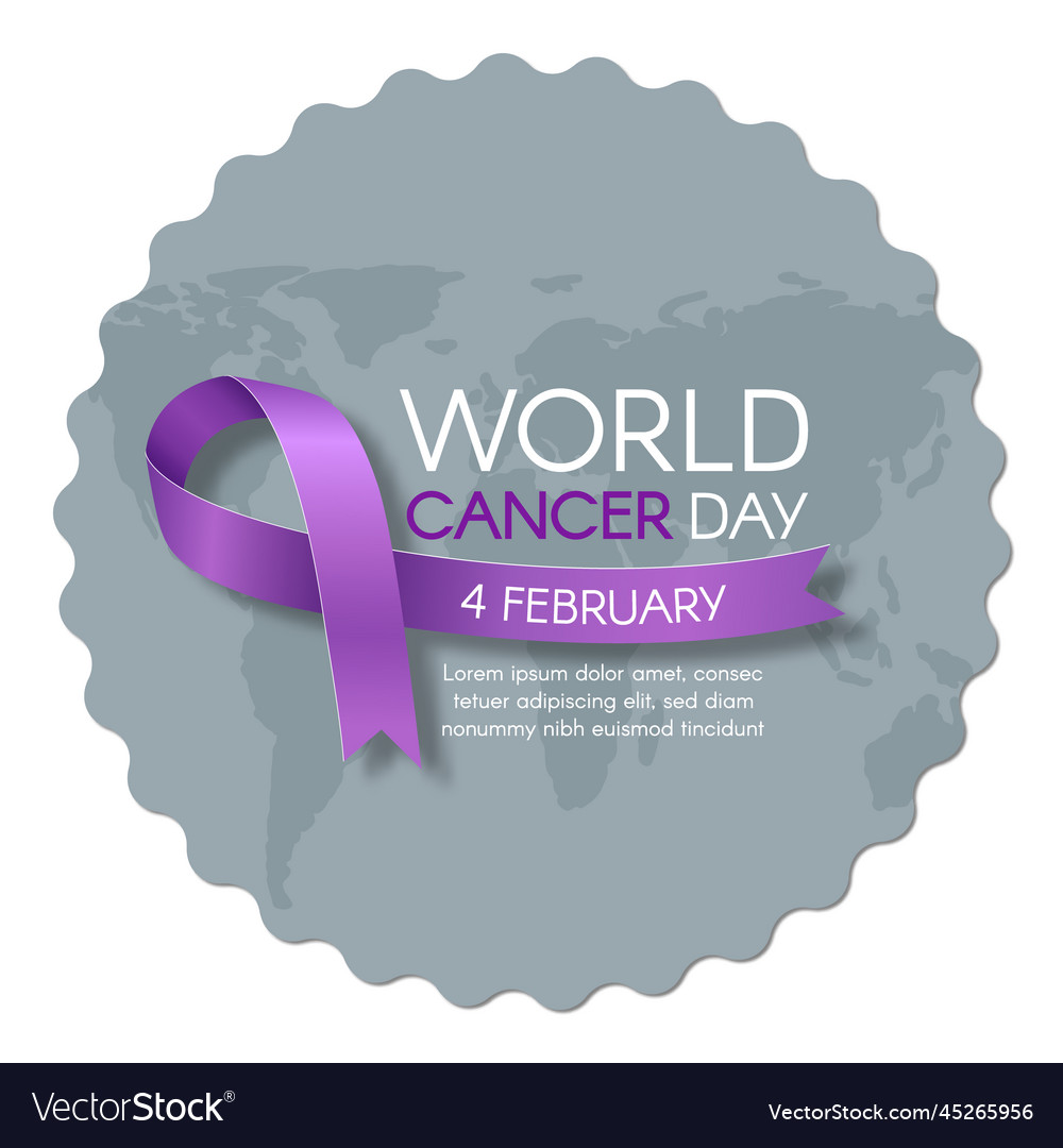 World cancer day sticker february 4th flat