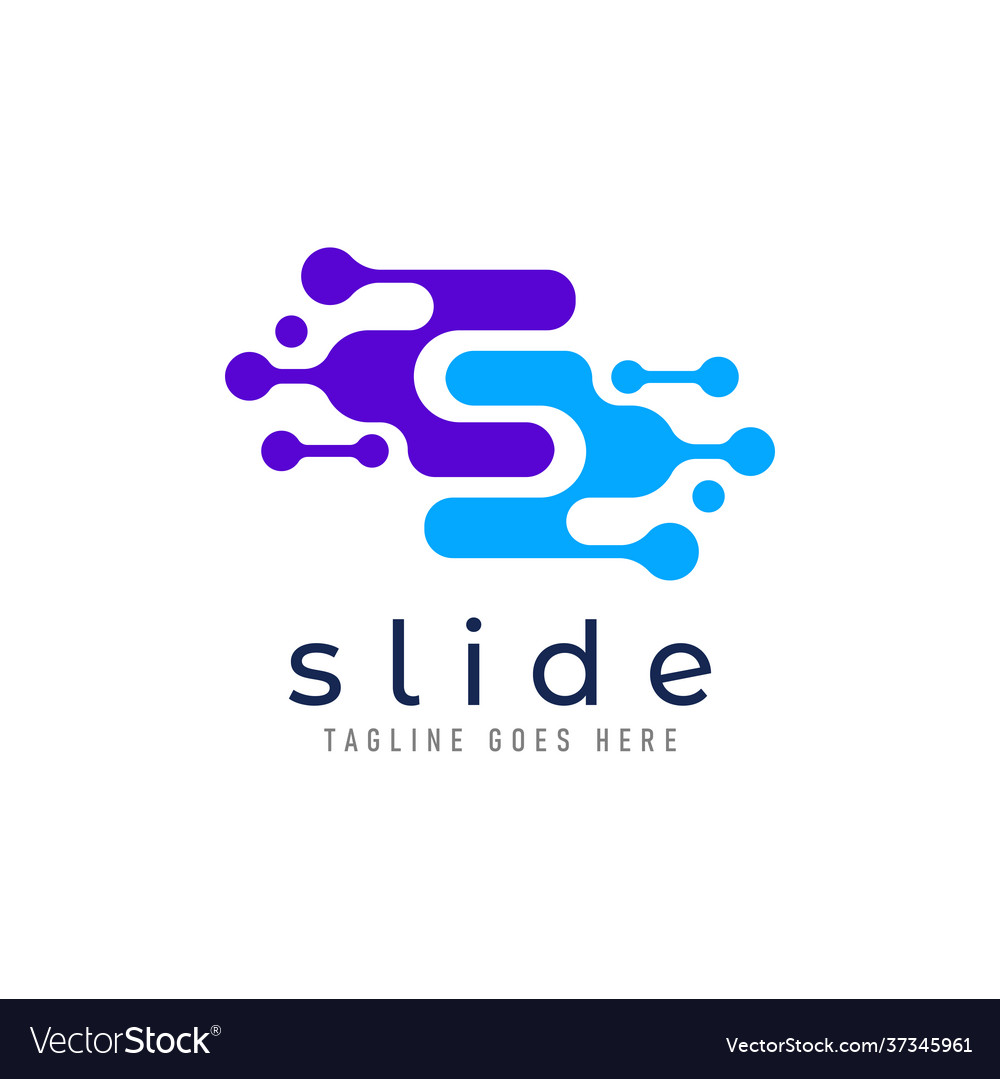 Abstract initial letter s with digital tech