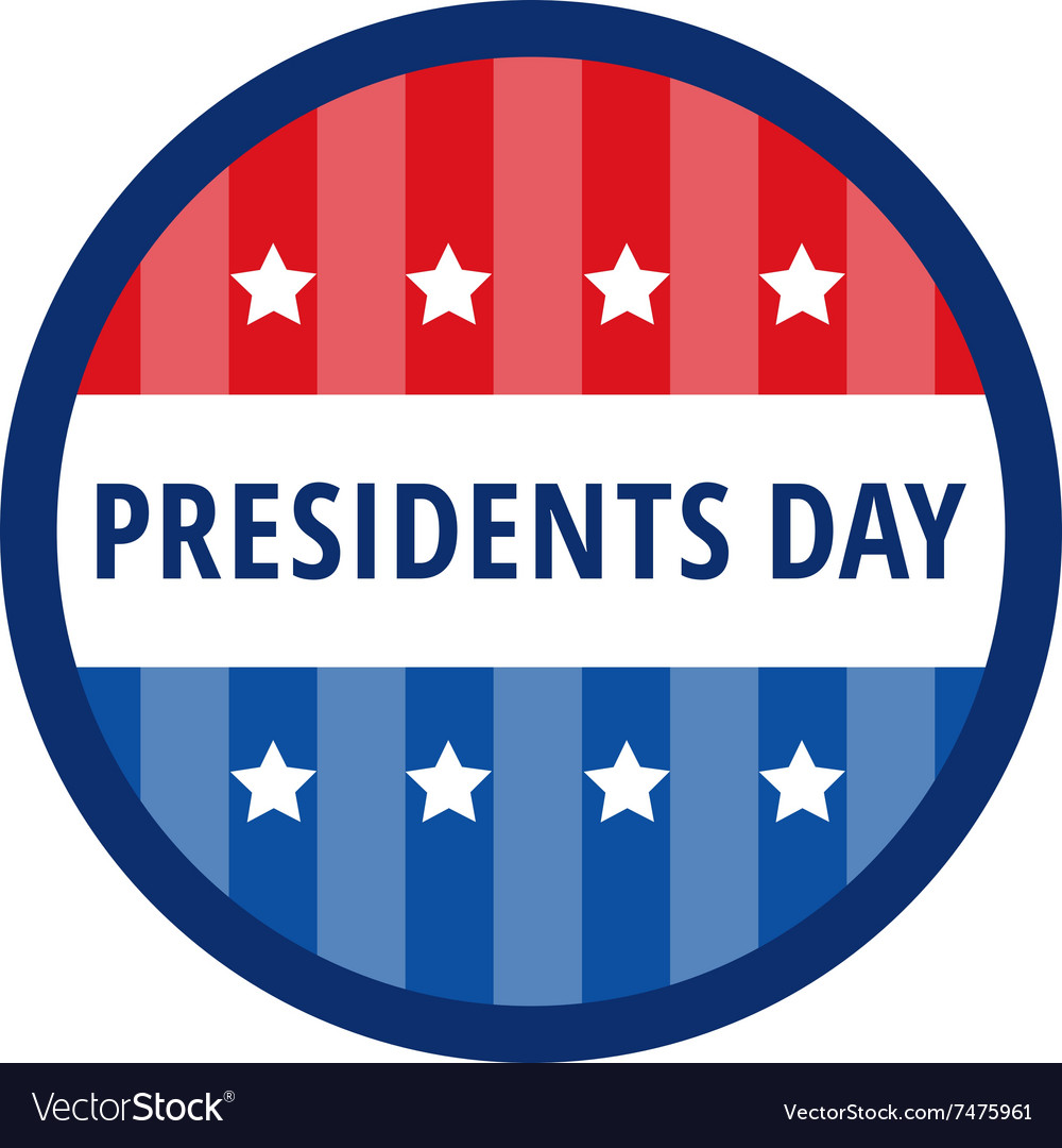 Badge greetings for presidents day Royalty Free Vector Image