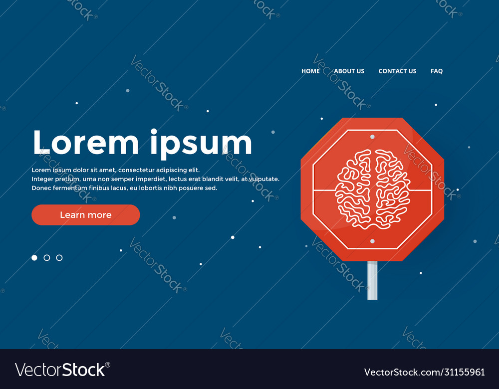 Brain continuous line icon simple image vector image Brain continuous line icon simple image