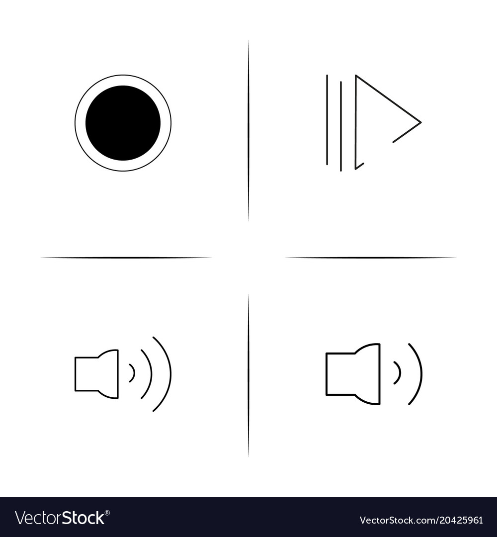 Buttons simple linear icon setsimple outline icons