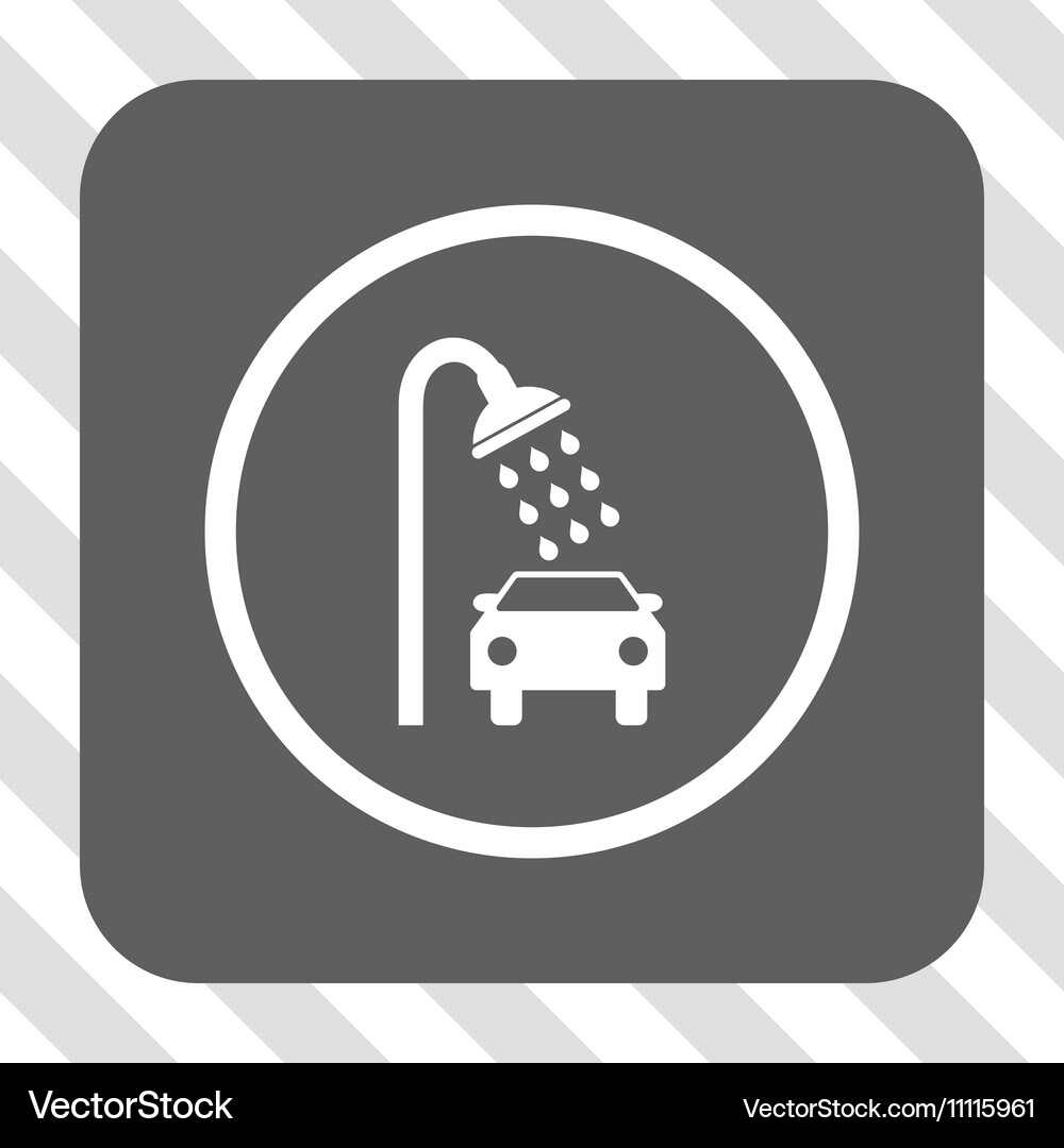 Car shower rounded square button Royalty Free Vector Image