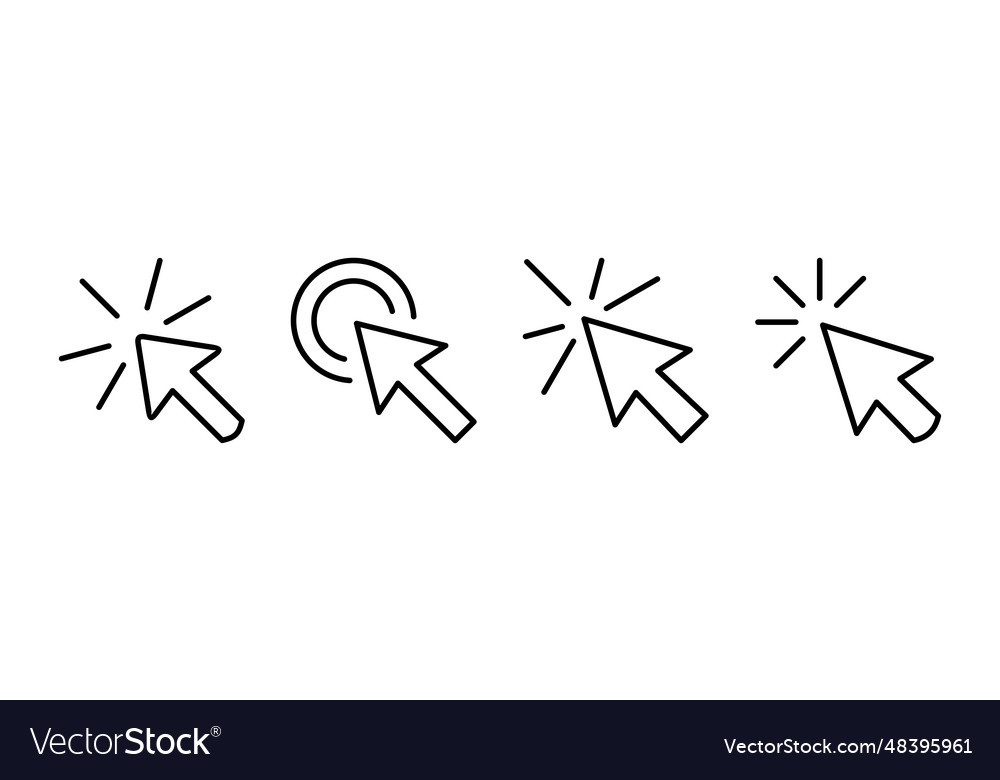 Klicken Sie auf Symbol Cursor Zeigerzeichen vector image Klicken Sie auf Symbol Cursor Zeigerzeichen