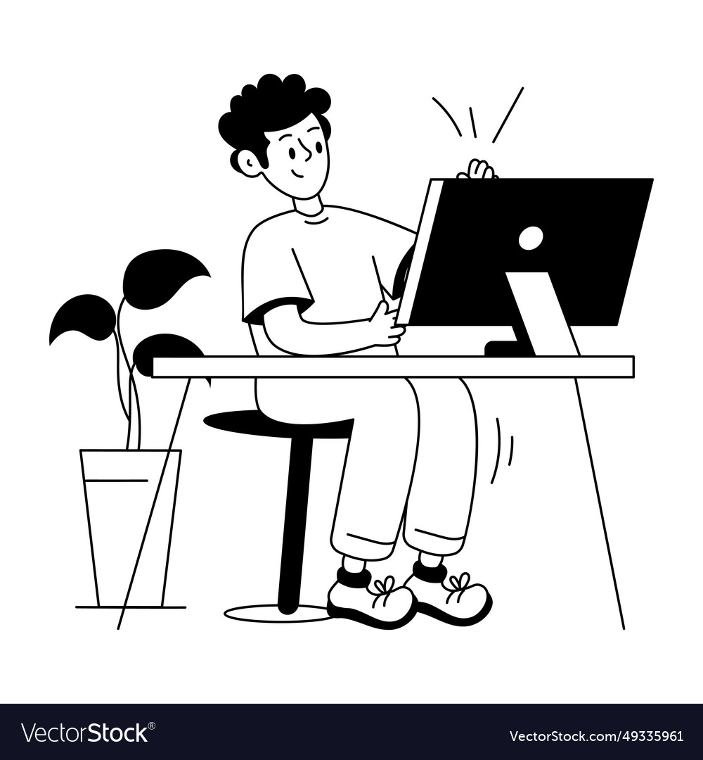 Computer user Royalty Free Vector Image - VectorStock