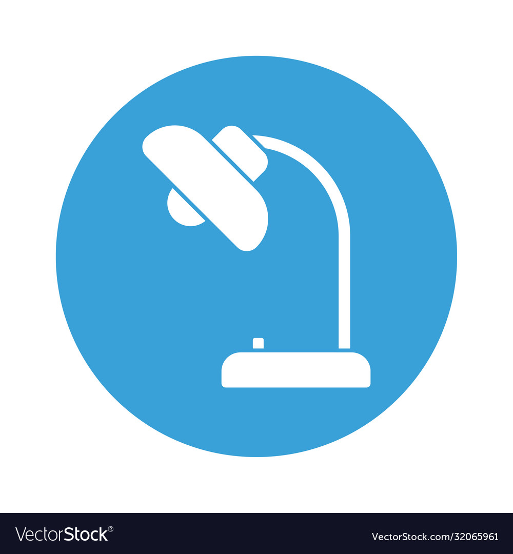 Desk lamp block style icon design