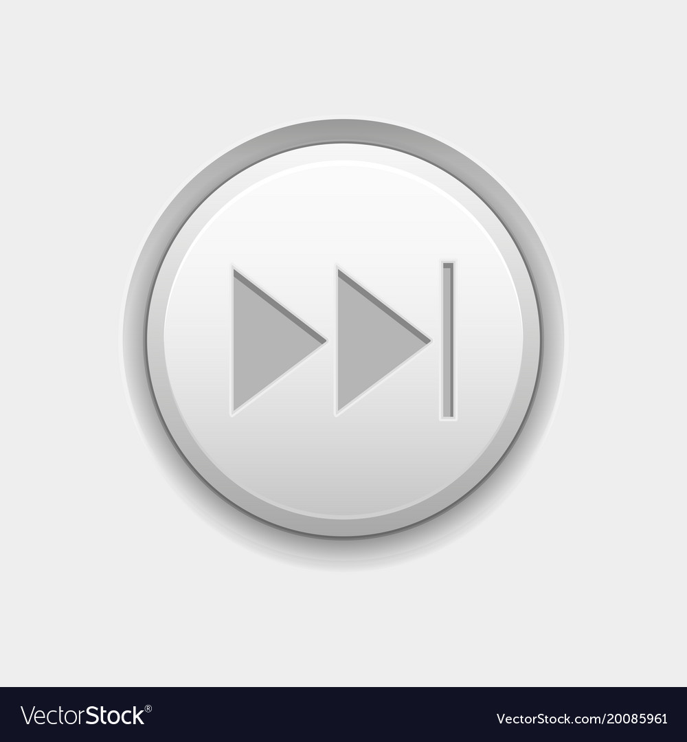 Fast forward round white interface button