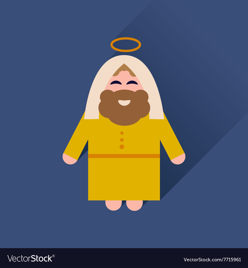 Flat icon with long shadow father jesus christ