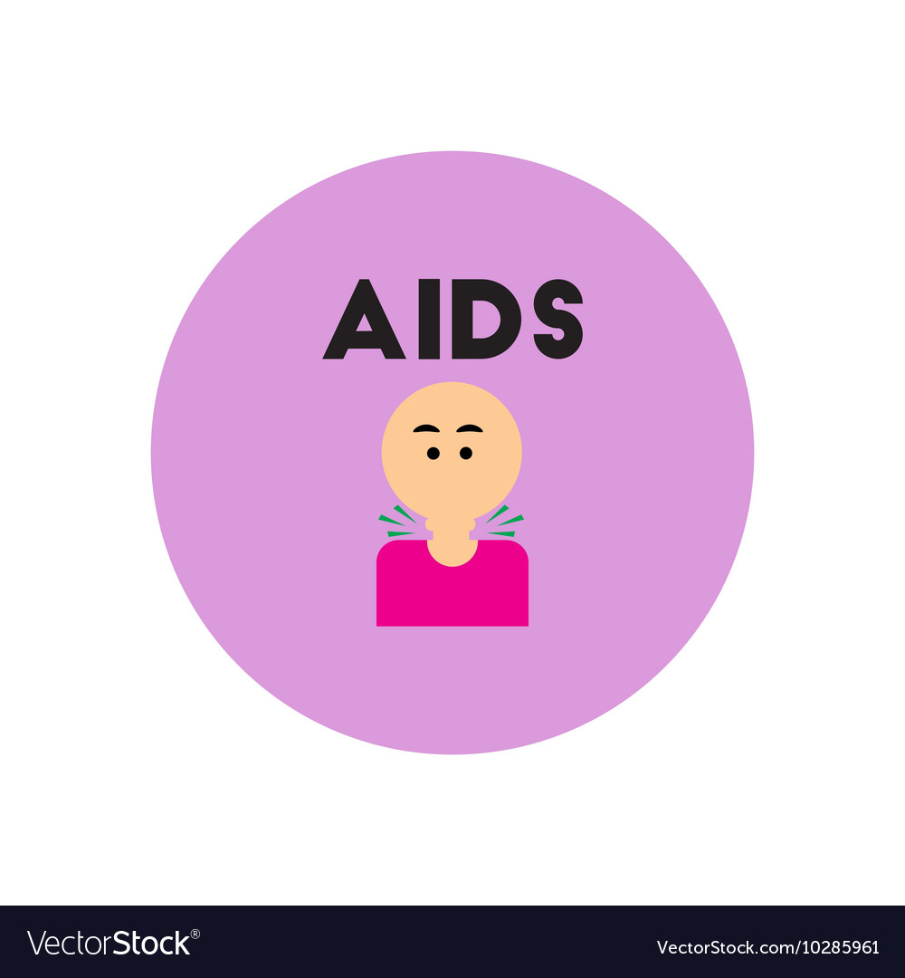 Icon on circle various symptoms of aids