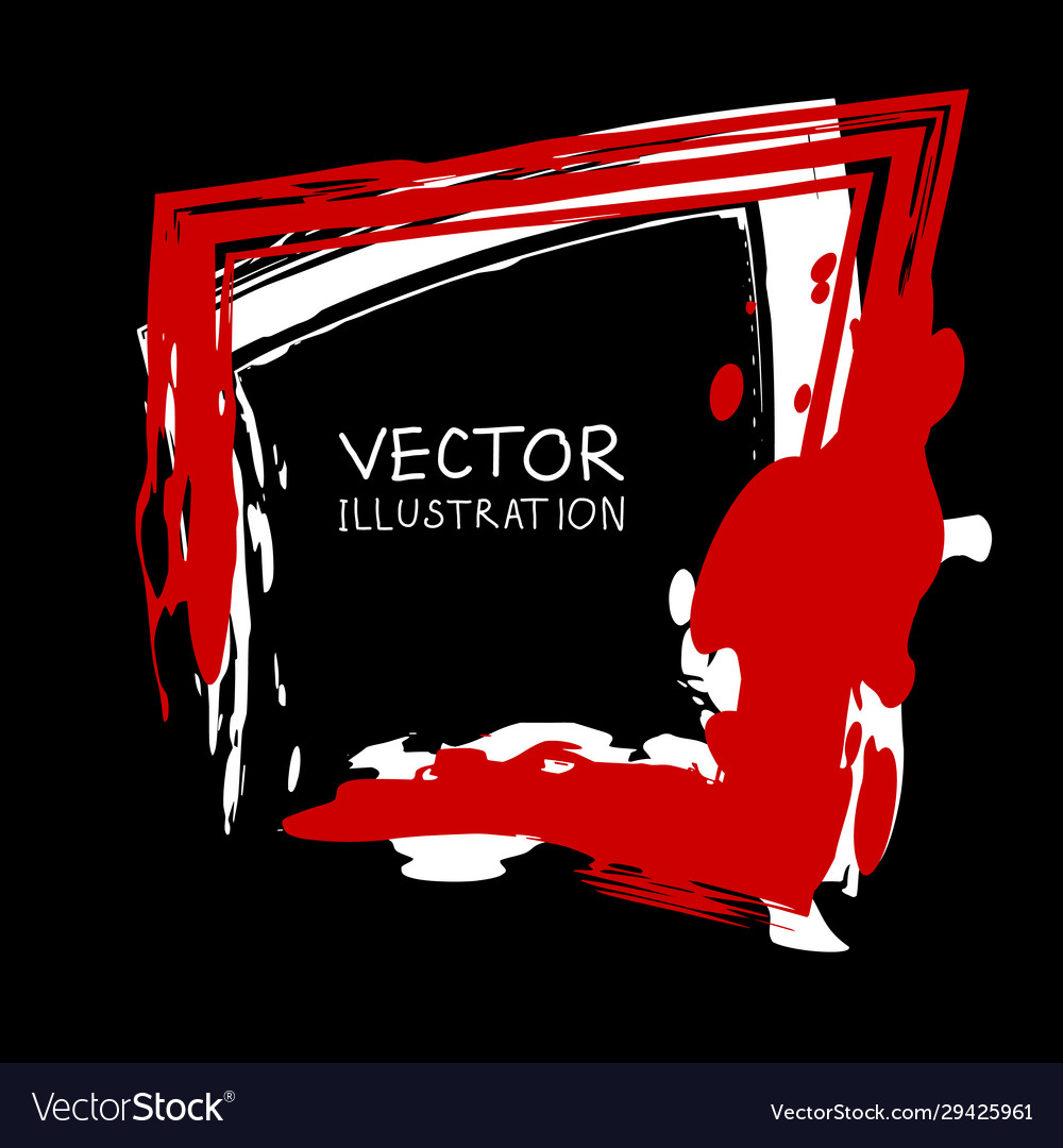 Ink shape square element rectangle brush stroke vector image Ink shape square element rectangle brush stroke