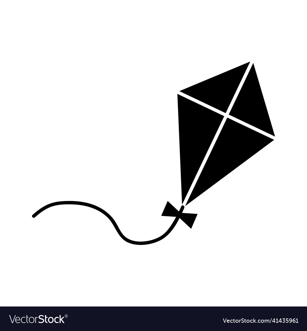 Kite sign flat style black icon on white