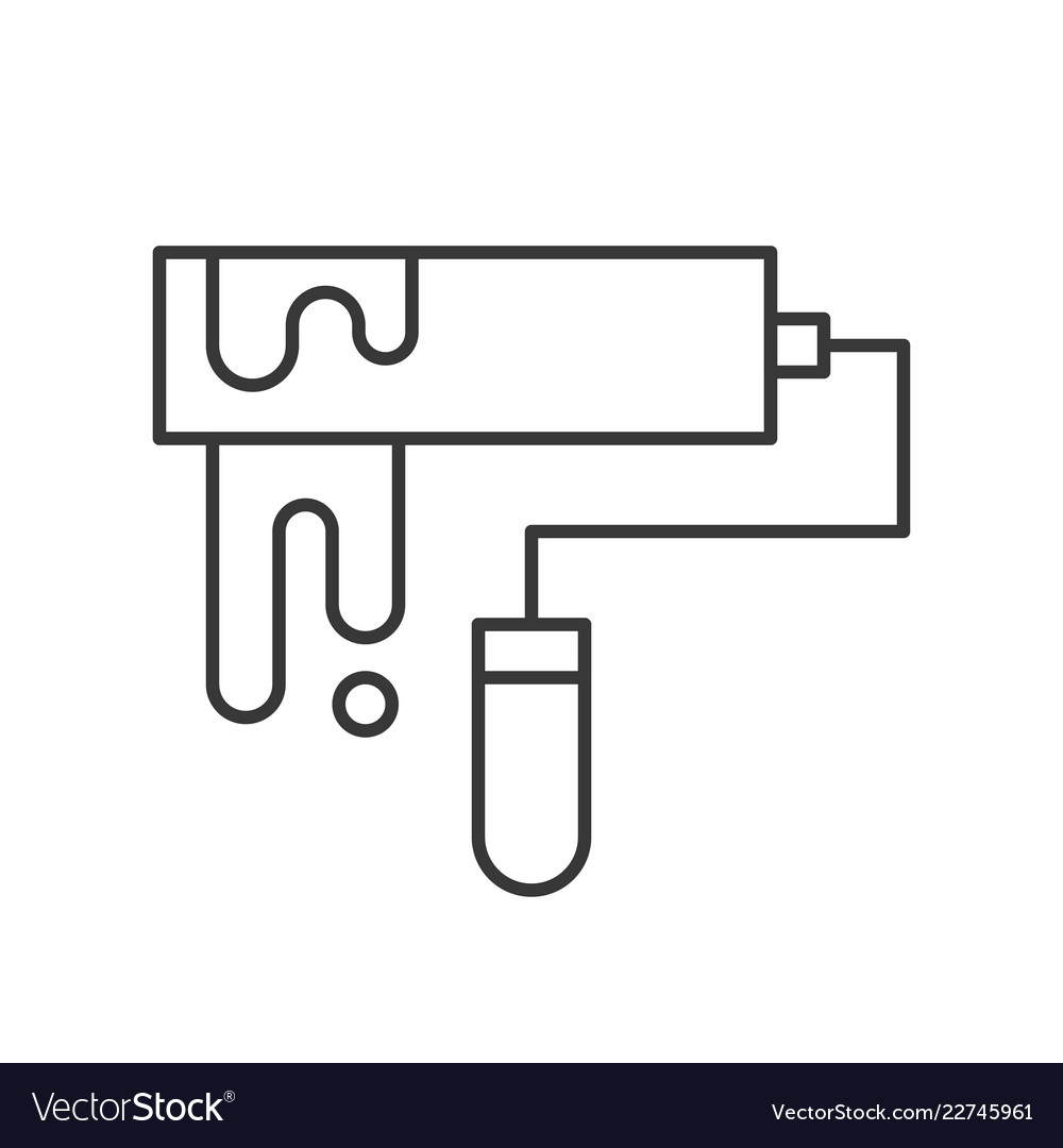 Paint roller cleaning service related outline icon